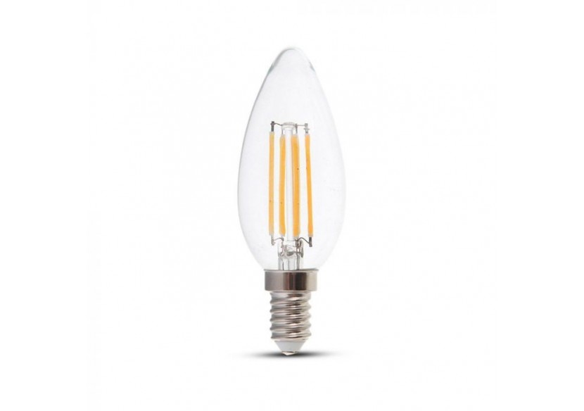 Ampoule LED 4W Filament E14 Couvercle Transparent Bougie Intensité Variable 3000K