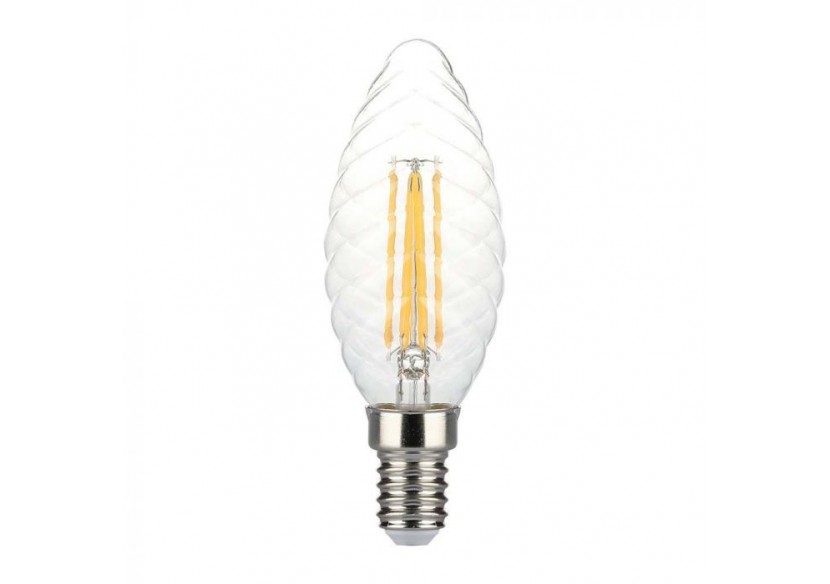 Ampoule bougie torsadée LED à filament - 4W E14 blanc chaud à intensité variable