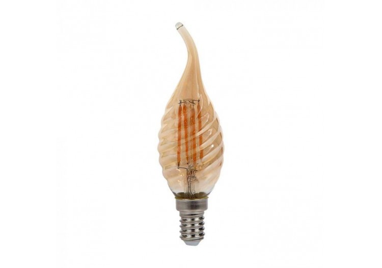 Ampoule LED - 4W Filament E14 Queue de Bougie Cache Ambre 2700K