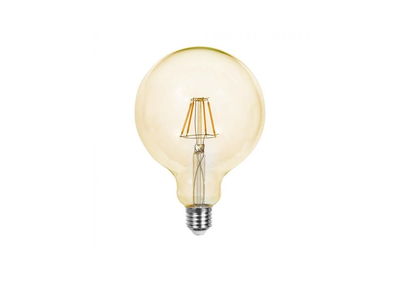 Ampoule LED 6W Filament E27 G125 Ambre Blanc Chaud