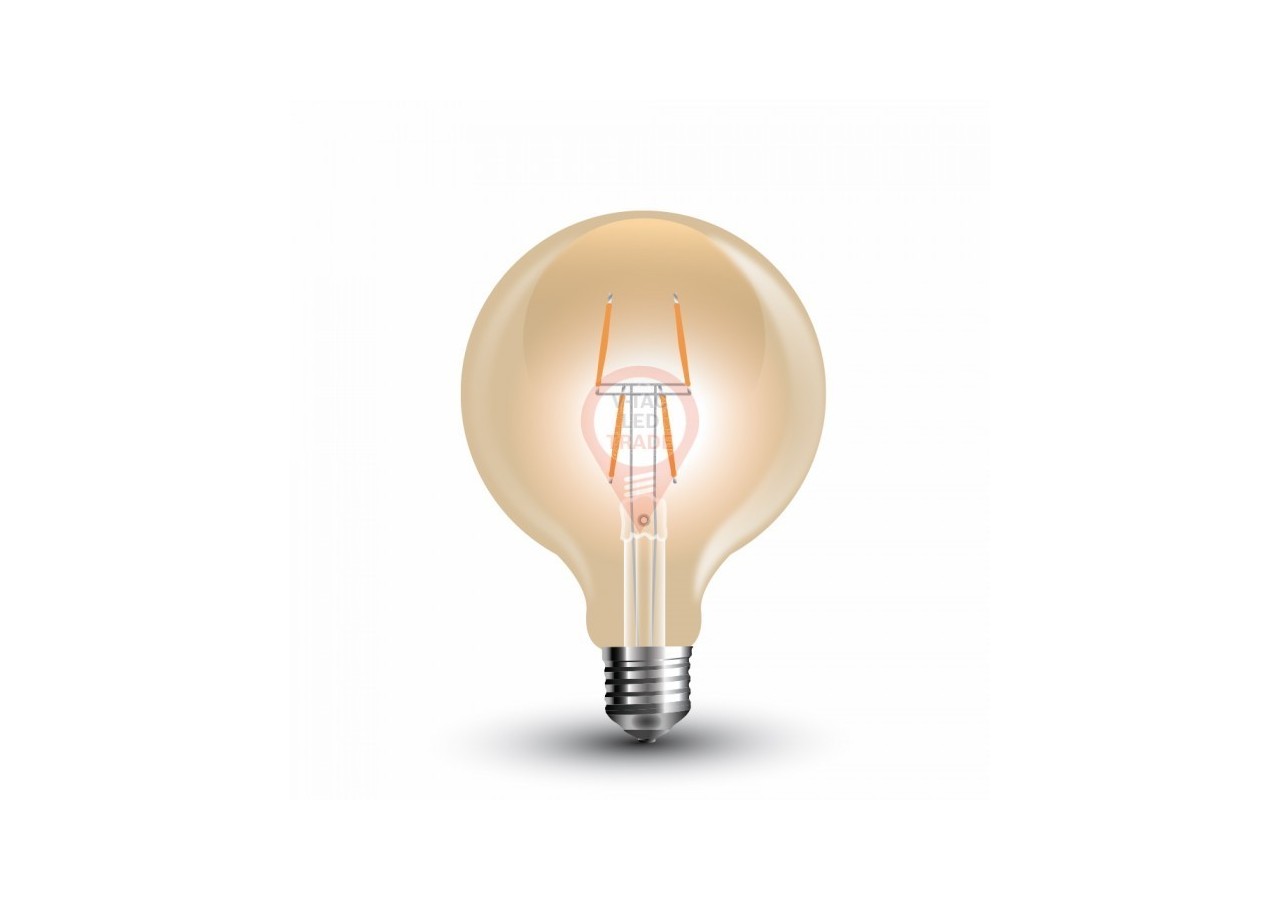 Ampoule LED - 4W Filament E27 G80 Ambre Blanc Chaud