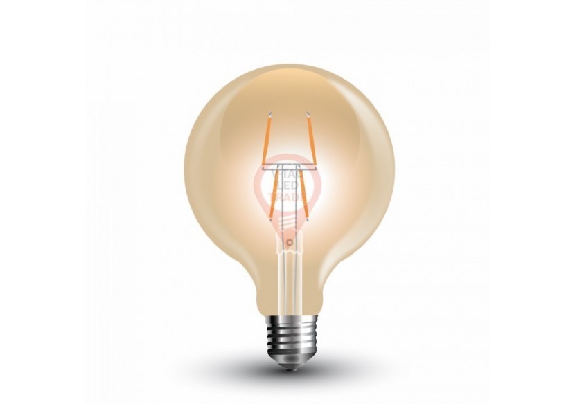 Ampoule LED - 4W Filament E27 G80 Ambre Blanc Chaud