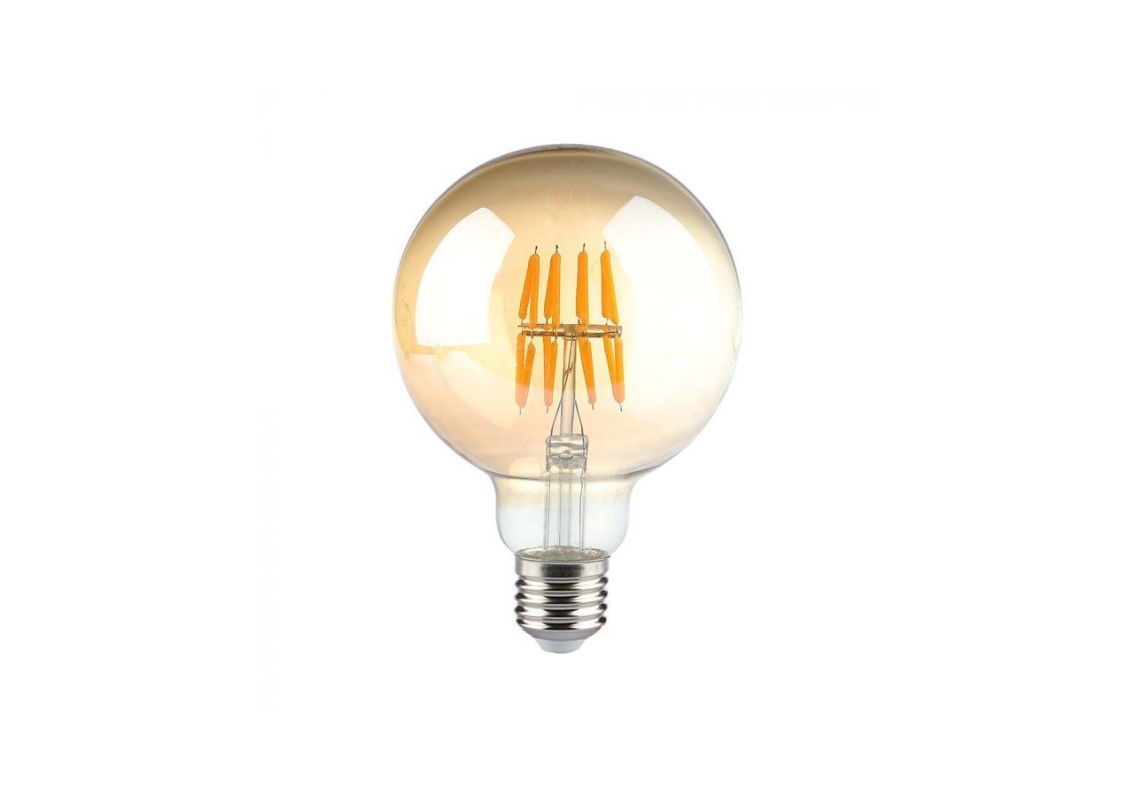 Ampoule LED - 8W Filament E27 G95 Ambre Blanc Chaud