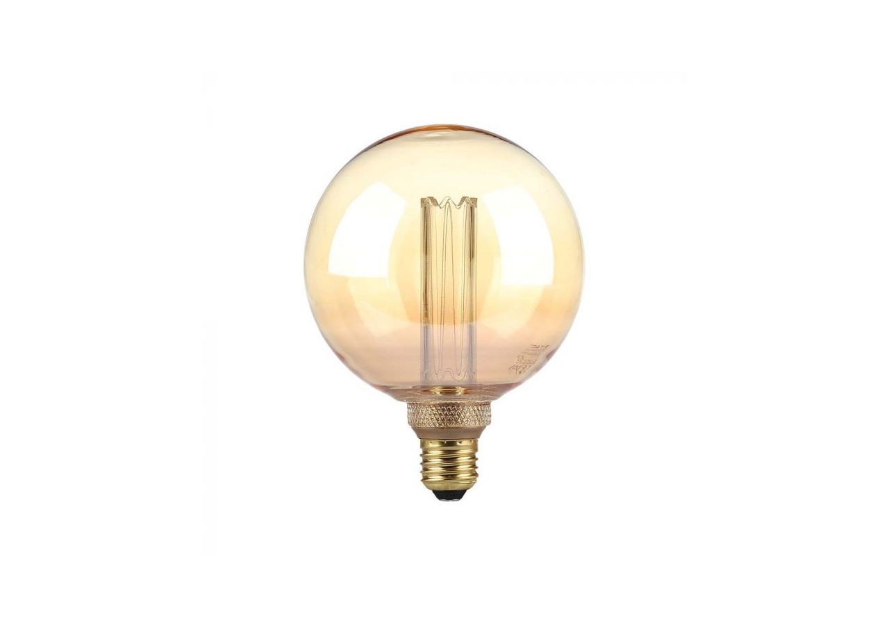 Ampoule LED - Bougie à Filament ART 4W E27 G125 Verre Ambré 1800K±200K