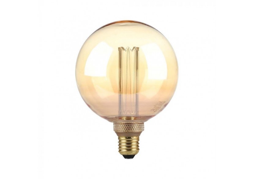 Ampoule LED - Bougie à Filament ART 4W E27 G125 Verre Ambré 1800K±200K