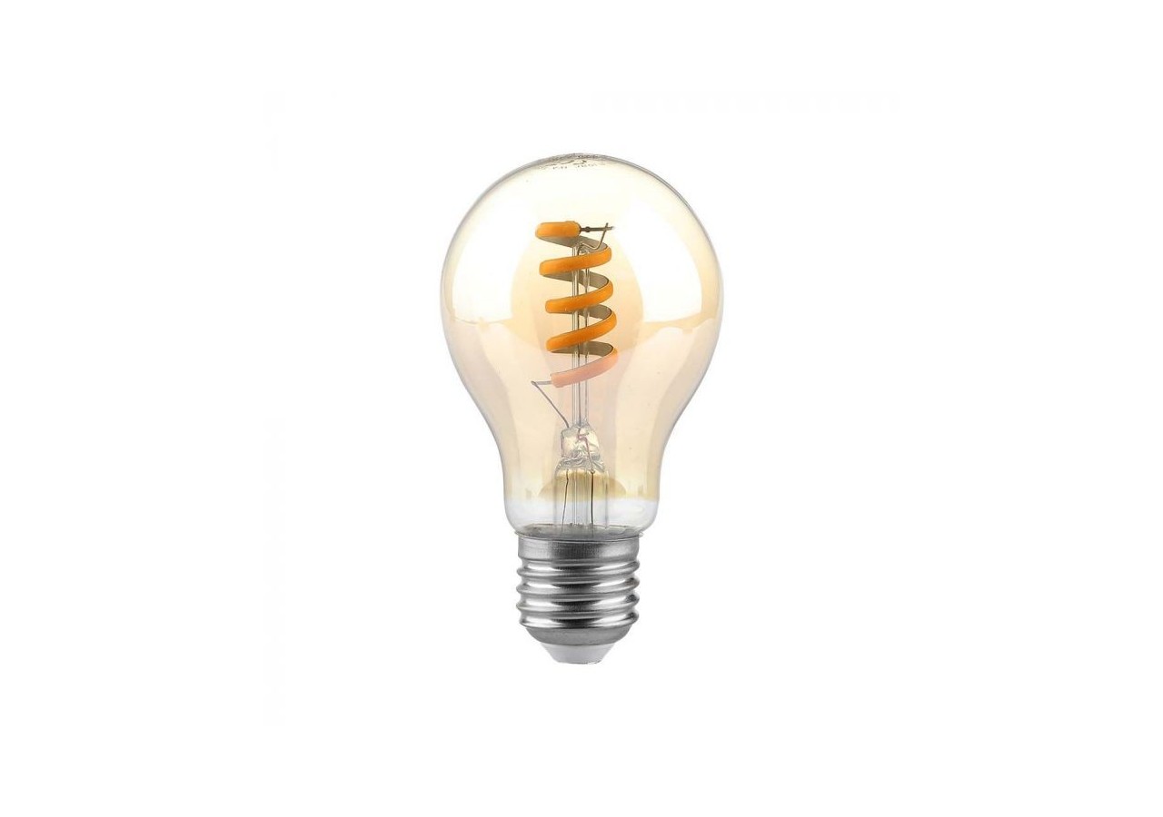 Ampoule LED - 4W E27 Filament Spiralé Cache Ambre Blanc Chaud