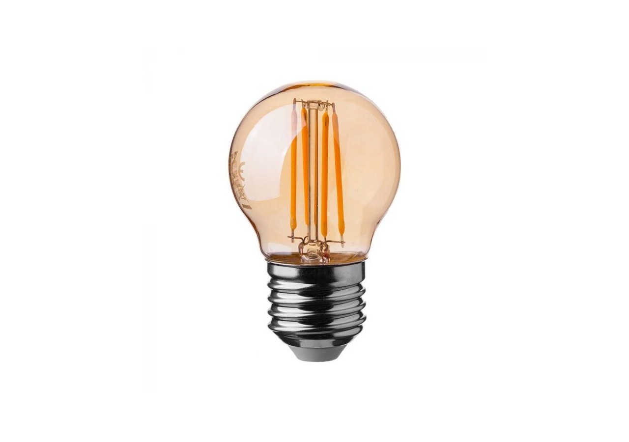 Ampoule LED à Filament Cache Ambre - 4W E27 G45 Blanc Chaud