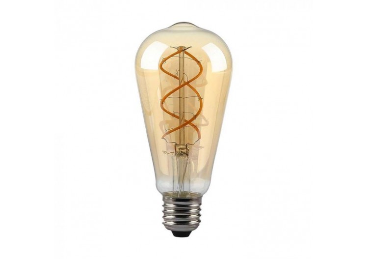 Ampoule LED 5W E27 Filament Verre Ambré ST64 2200K