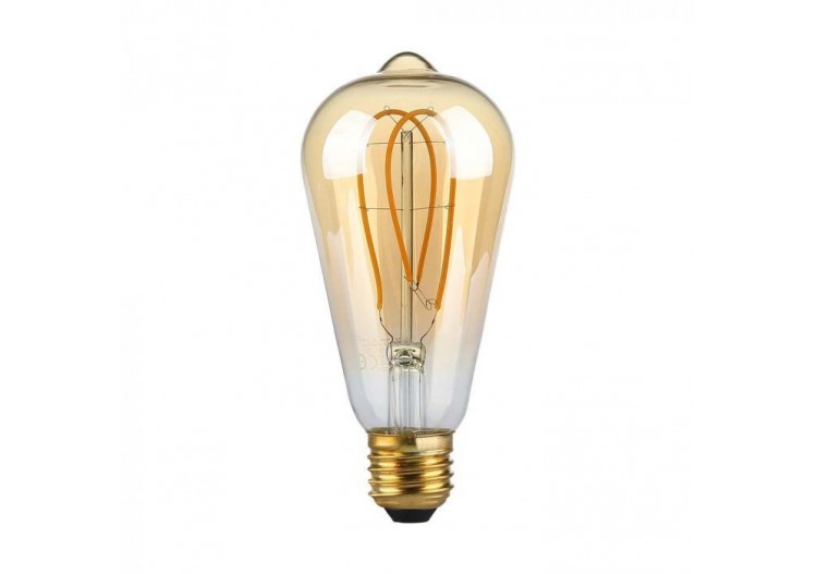 Ampoule LED à Filament - 5W ST64 E27 Ambre Blanc Chaud