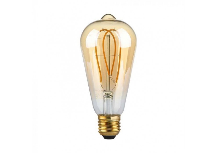 Ampoule LED à Filament - 5W ST64 E27 Ambre Blanc Chaud