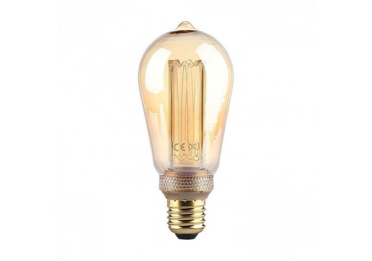 Ampoule LED - 4W ART Bougie à Filament E27 ST64 Verre Ambré 1800K±200K