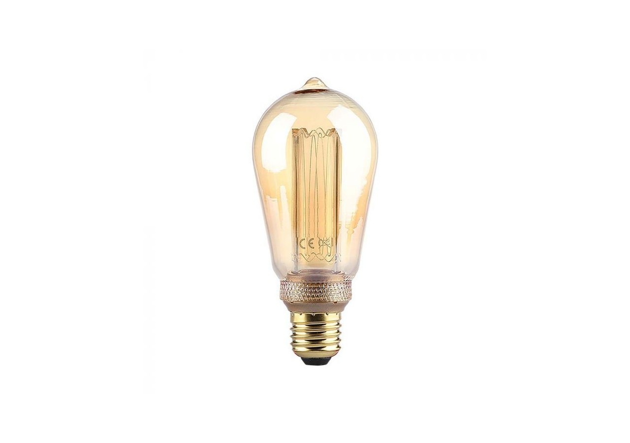 Ampoule LED - 4W ART Bougie à Filament E27 ST64 Verre Ambré 1800K±200K