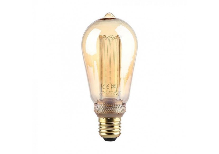 Ampoule LED - 4W ART Bougie à Filament E27 ST64 Verre Ambré 1800K±200K