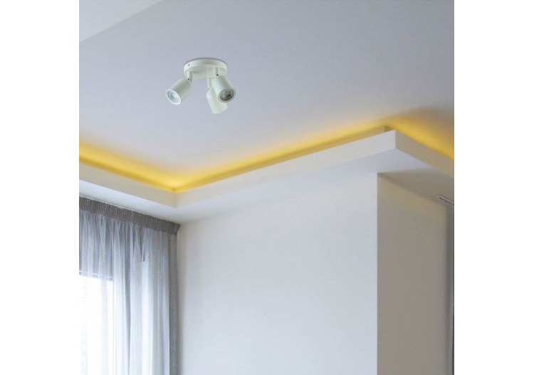 3 x Applique murale GU10 blanche