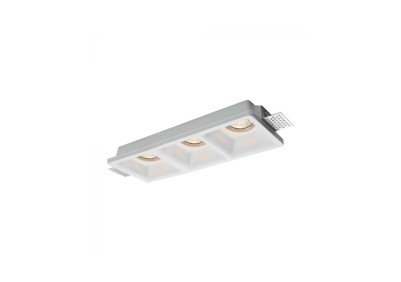 3xGU10 Raccord Gypse Rond Blanc