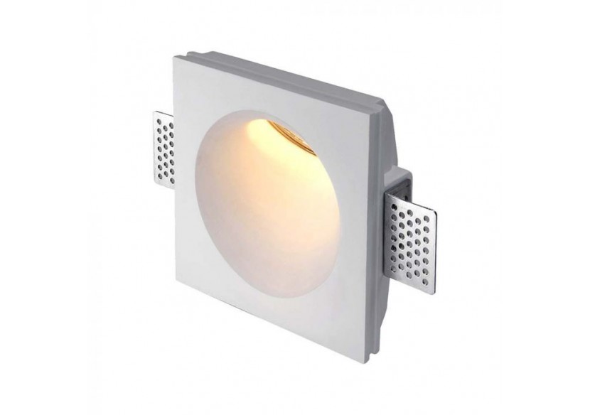 Raccord GU10 Gypse Carré Blanc