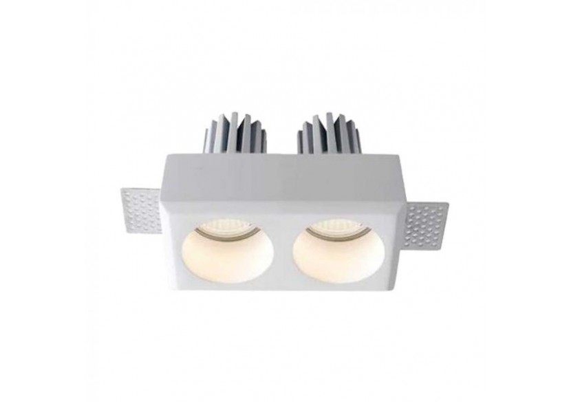 2xGU10 Raccord Gypse Rond Blanc