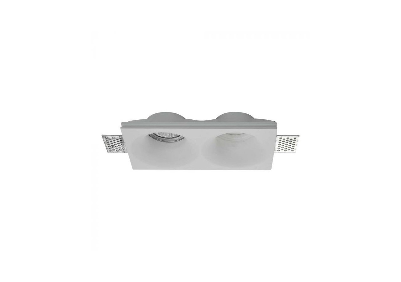 2xGU10 Raccord Gypse Rond Blanc