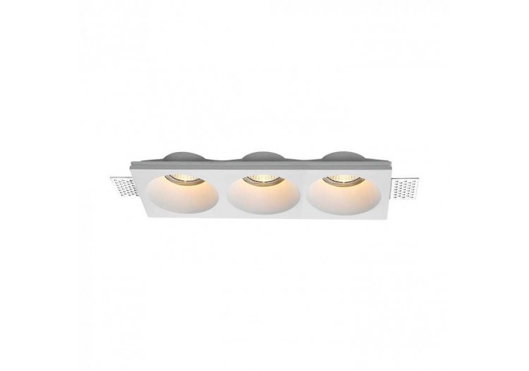 3xGU10 Raccord Gypse Rond Blanc