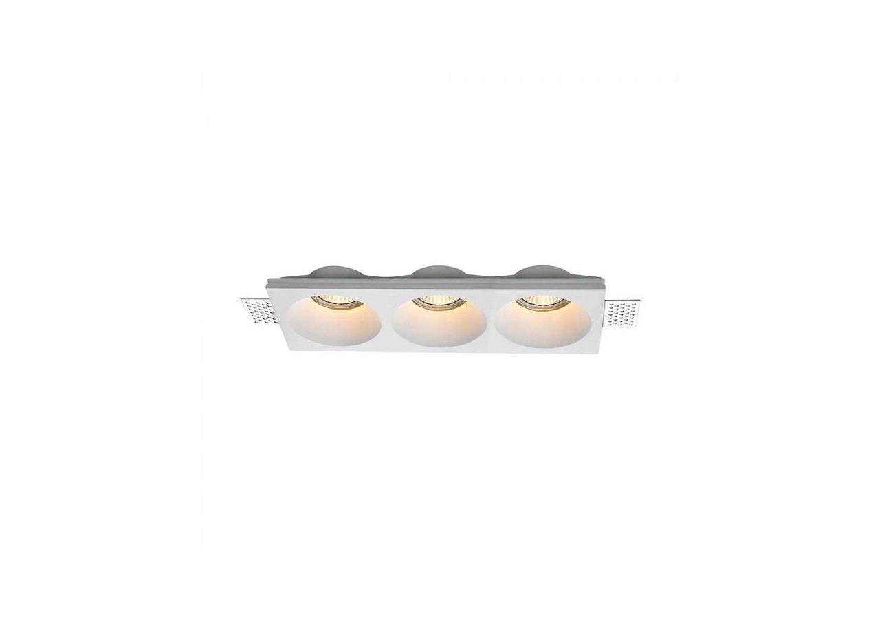 3xGU10 Raccord Gypse Rond Blanc