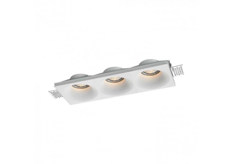 3xGU10 Raccord Gypse Rond Blanc