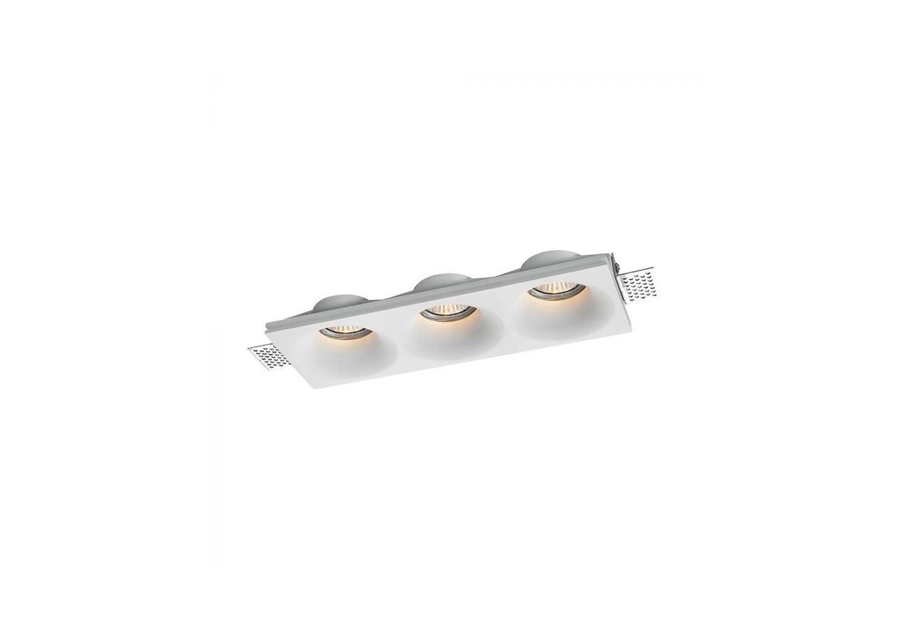3xGU10 Raccord Gypse Rond Blanc
