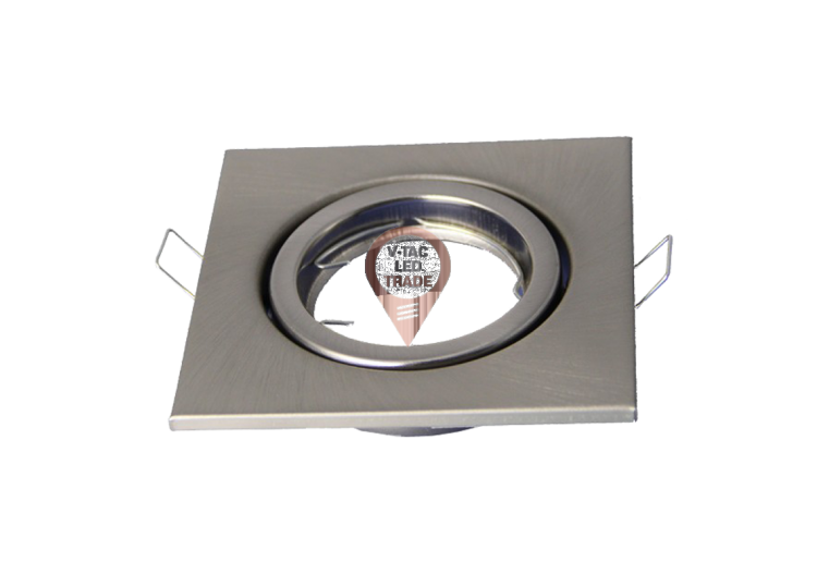 Raccord pour Spots GU10 - Carré Orientable Nickel Satiné