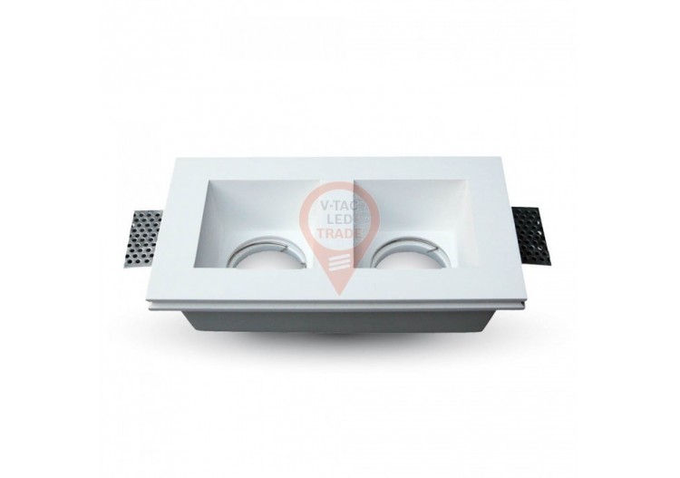 Raccord GU10 Carré Gypse Blanc 2 Support