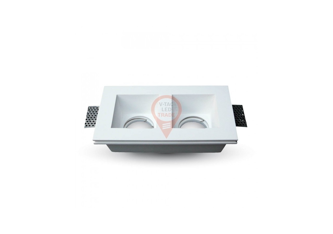 Raccord GU10 Carré Gypse Blanc 2 Support