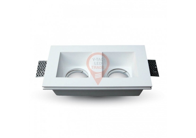 Raccord GU10 Carré Gypse Blanc 2 Support