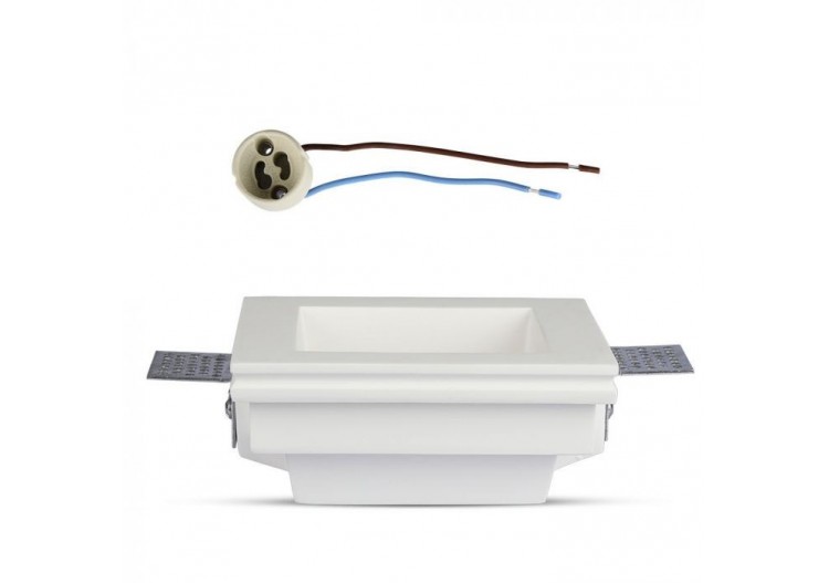 Raccord GU10 Carré Gypse Blanc Profond 120 x 120 mm