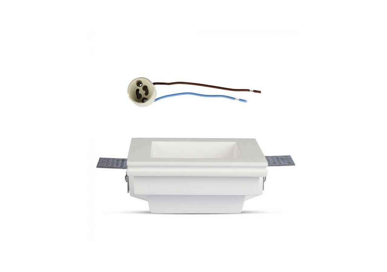 Raccord GU10 Carré Gypse Blanc Profond 120 x 120 mm