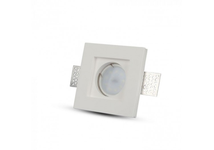 Raccord GU10 Carré Gypse Blanc 100 x 100 mm