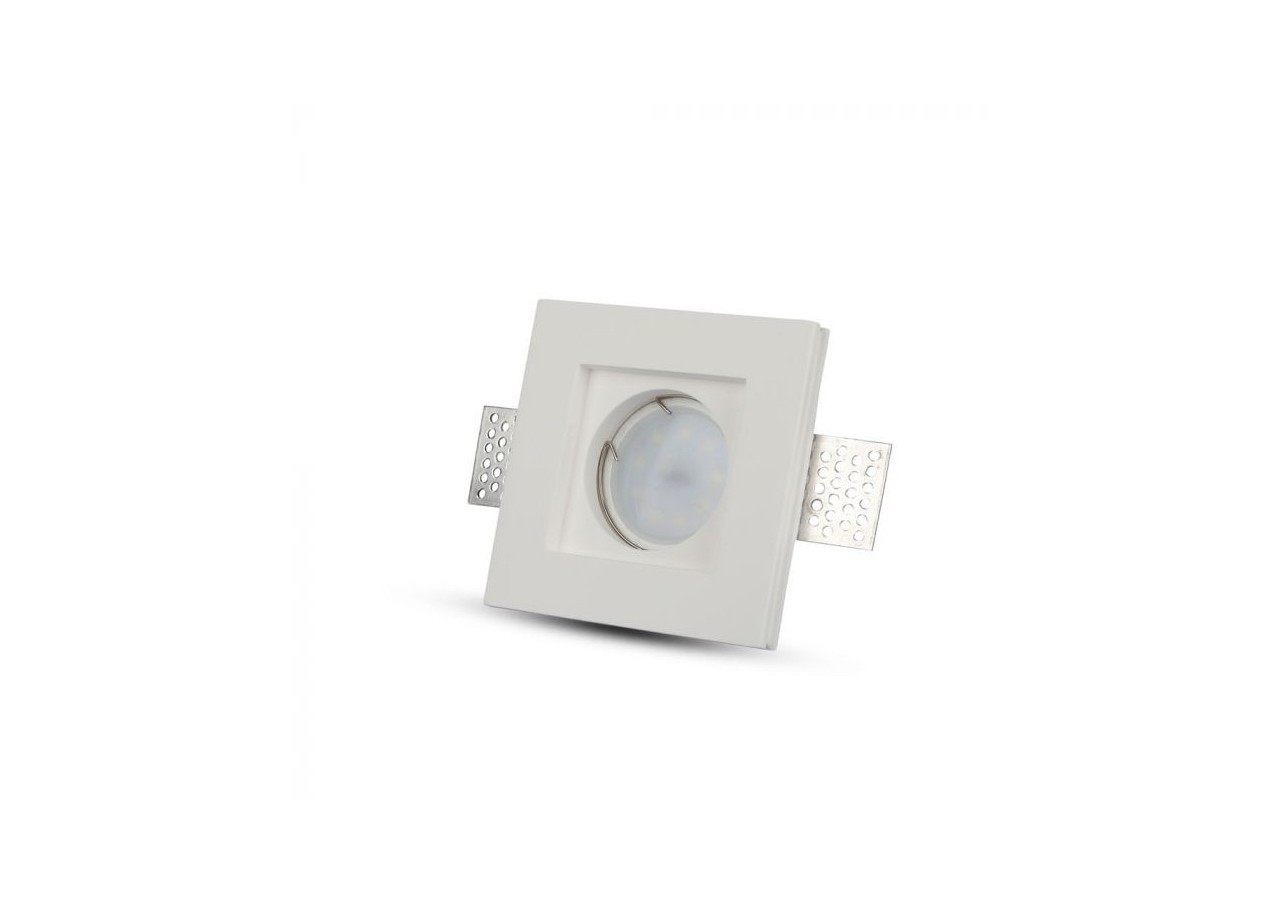 Raccord GU10 Carré Gypse Blanc 100 x 100 mm