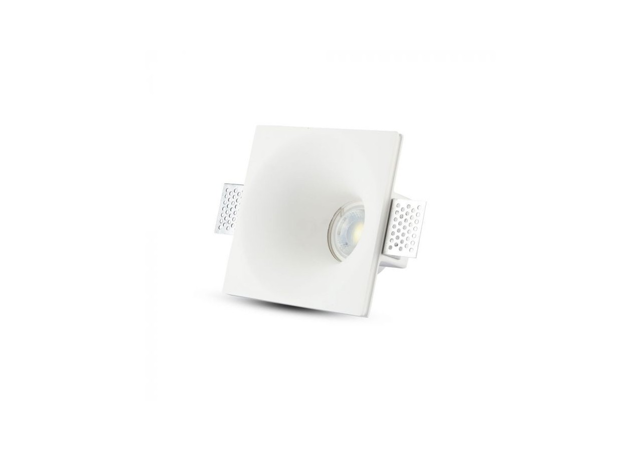 Raccord GU10 Carré Gypse Blanc Profond 121 x 121 mm