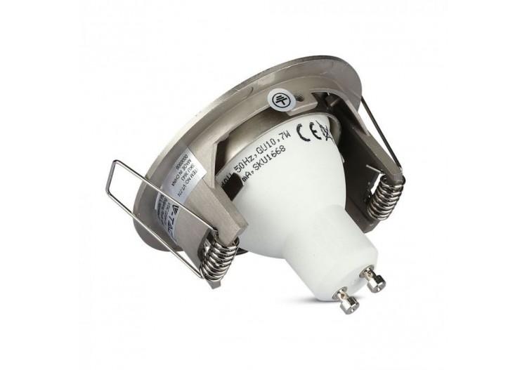 Raccord GU10 Rond Nickel Satiné