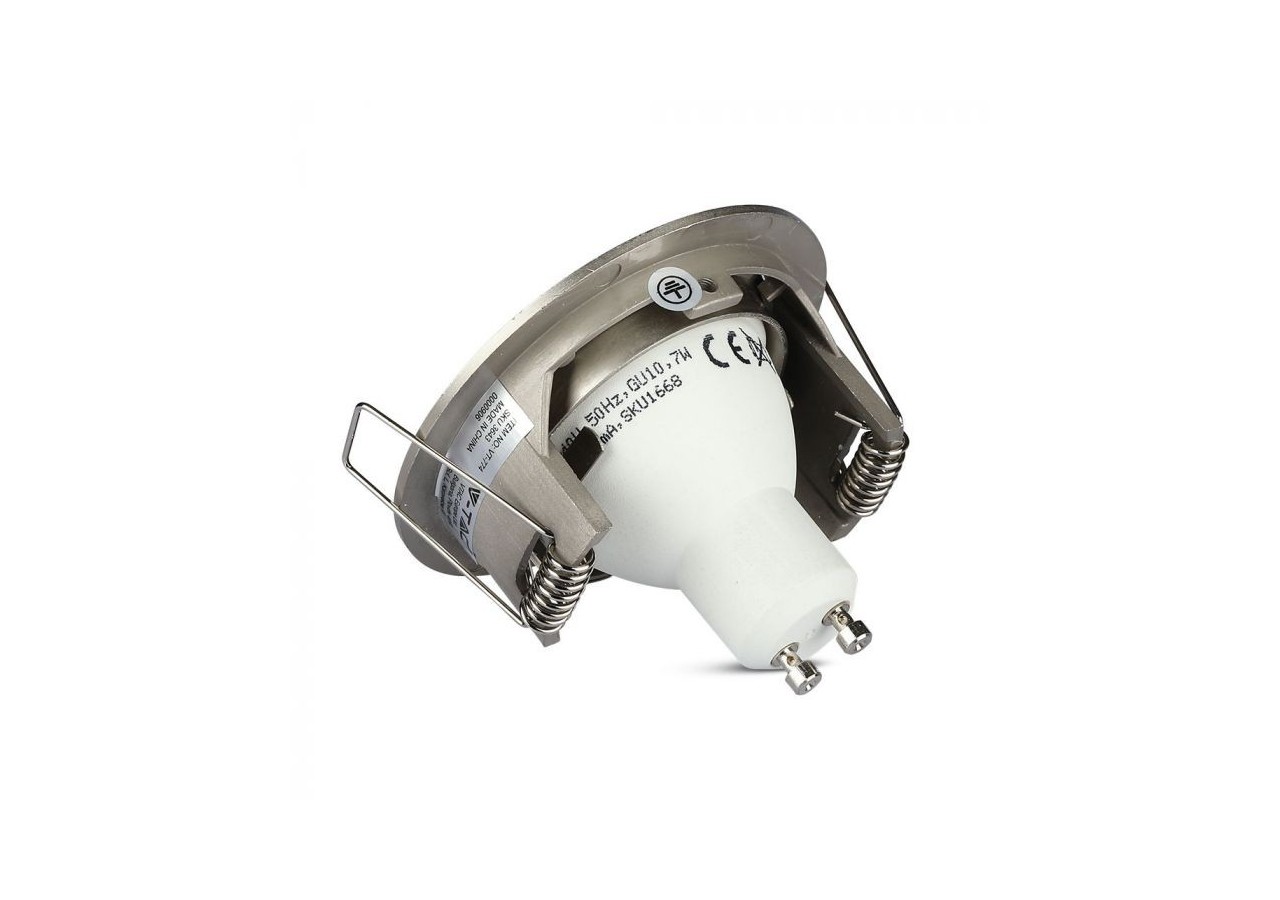 Raccord GU10 Rond Nickel Satiné