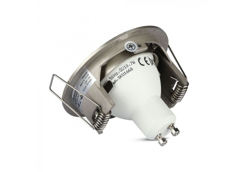 Raccord GU10 Rond Nickel Satiné