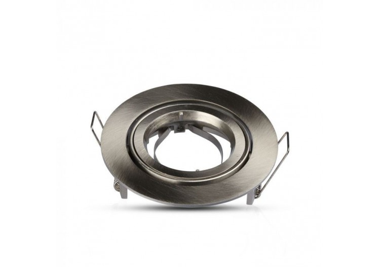 Raccord GU10 Rond Nickel Satiné