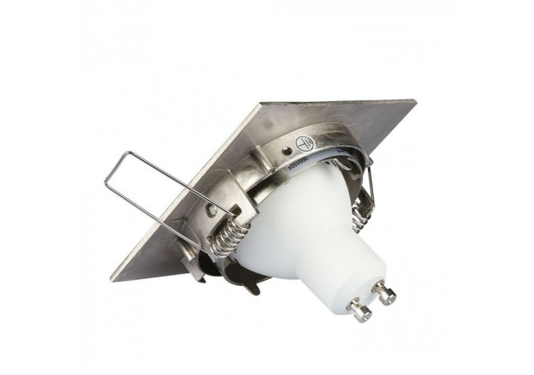 Raccord GU10 Carré Mobile Nickel Satiné