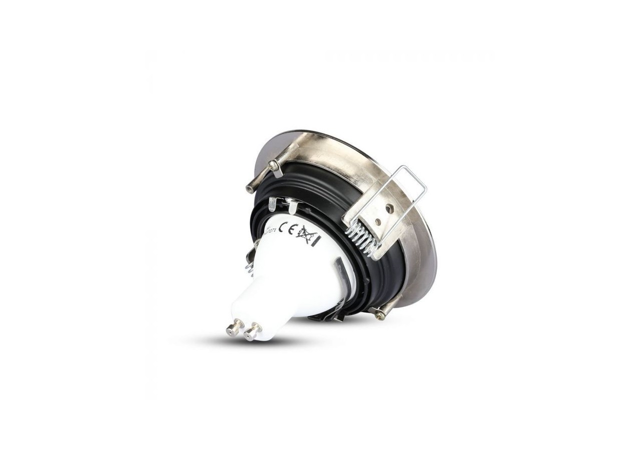 Raccord GU10 Rond Nickel Satiné