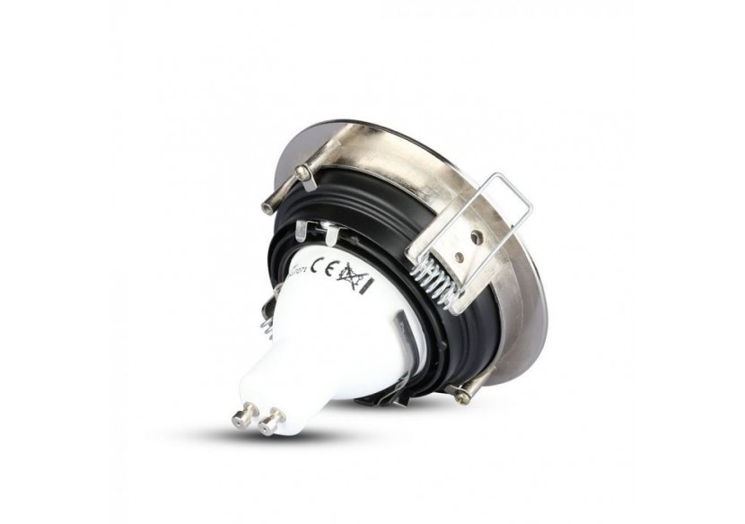 Raccord GU10 Rond Nickel Satiné