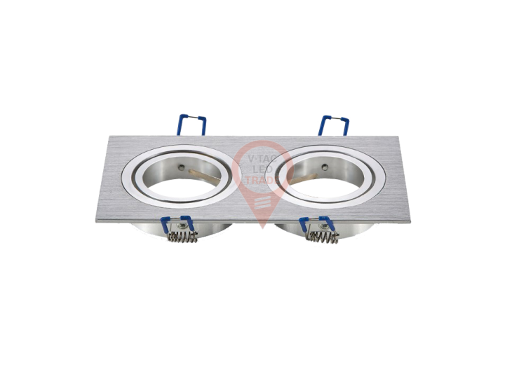 Brosse carrée en aluminium à raccord 2 * GU10