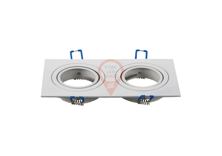 2 * raccord GU10 carré blanc