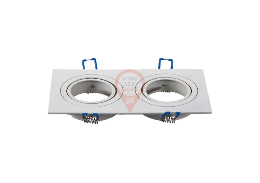 2 * raccord GU10 carré blanc