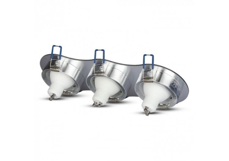 Brosse ronde en aluminium à raccord 3 * GU10