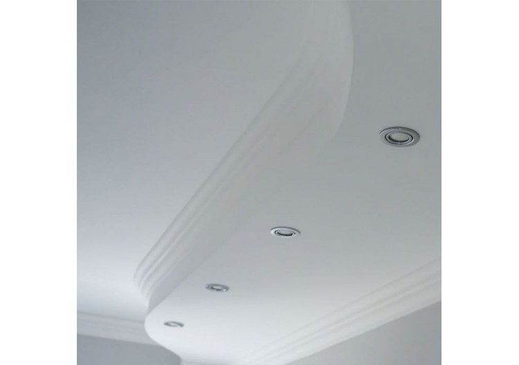 Spot GU10 rond chromé satiné 2 pièces/boîte