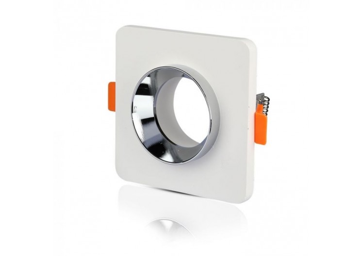 Plâtre blanc en métal de gypse de montage GU10 avec carré chromé encastré