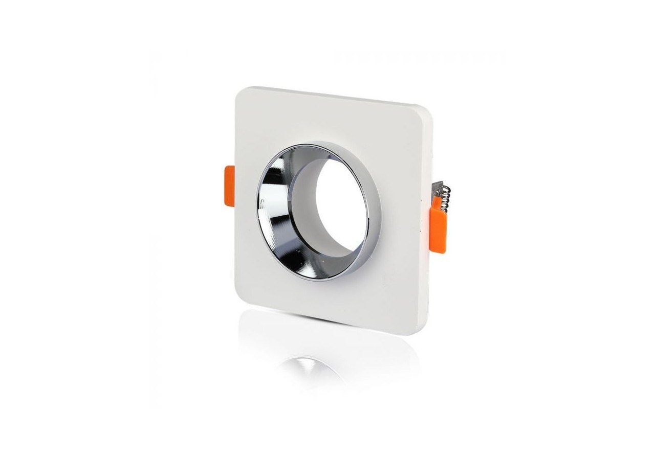 Plâtre blanc en métal de gypse de montage GU10 avec carré chromé encastré
