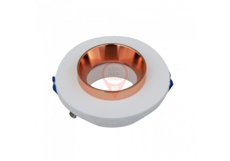 Plâtre blanc en métal de gypse de montage GU10 avec rond en or rose encastré